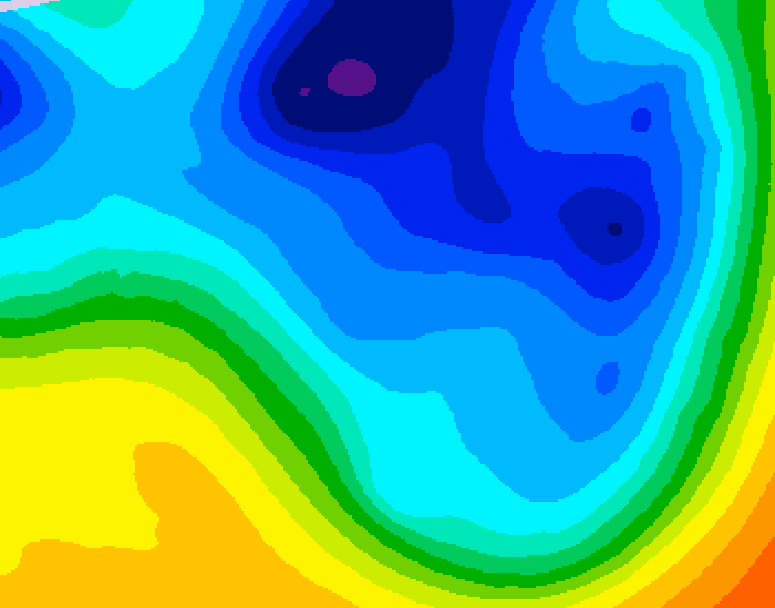 GDPS 500 millibar geopotential height 012 hour forecast chart for Canada based on 2024/12/02 0000Z data