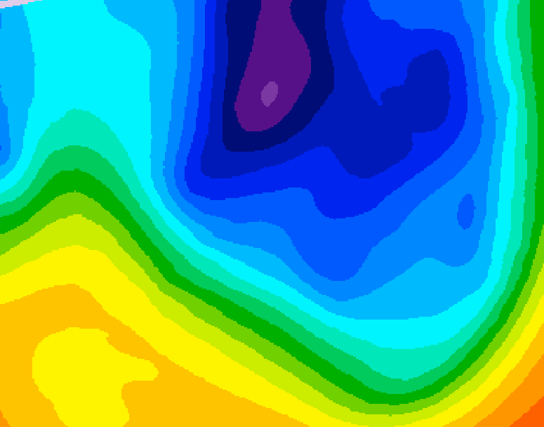 GDPS 500 millibar geopotential height 042 hour forecast chart for Canada based on 2024/12/02 0000Z data