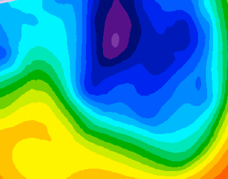 GDPS 500 millibar geopotential height 048 hour forecast chart for Canada based on 2024/12/02 0000Z data