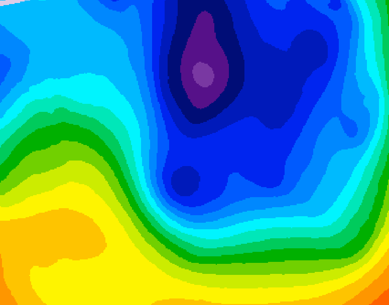 GDPS 500 millibar geopotential height 060 hour forecast chart for Canada based on 2024/12/02 0000Z data