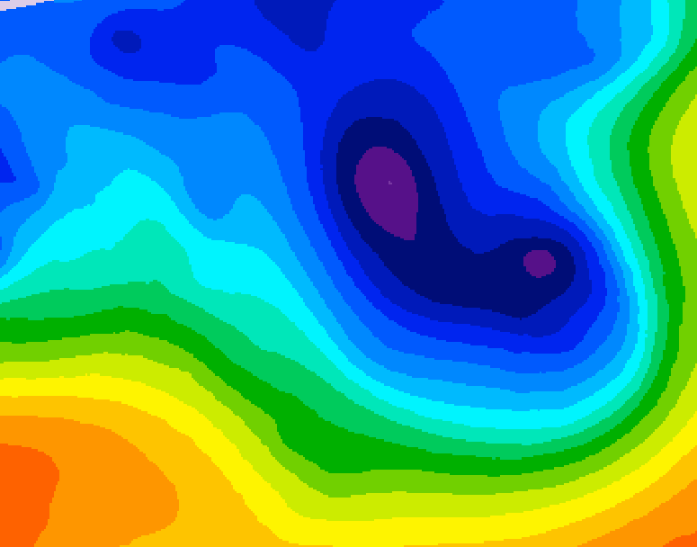 GDPS 500 millibar geopotential height 114 hour forecast chart for Canada based on 2024/12/02 0000Z data