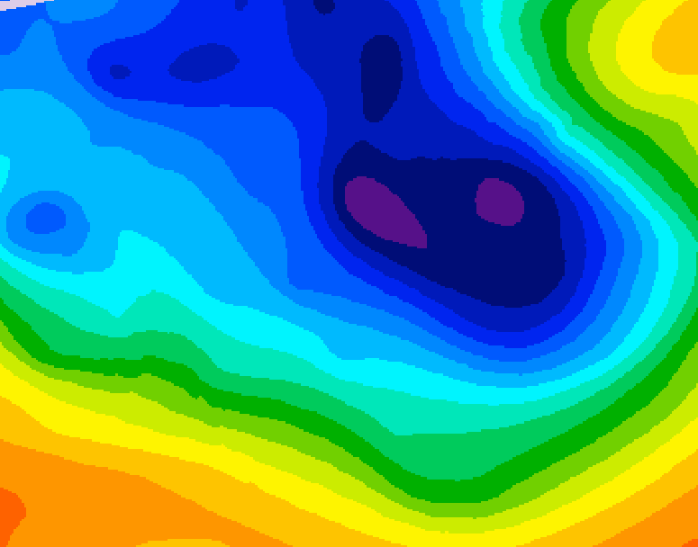 GDPS 500 millibar geopotential height 138 hour forecast chart for Canada based on 2024/12/02 0000Z data