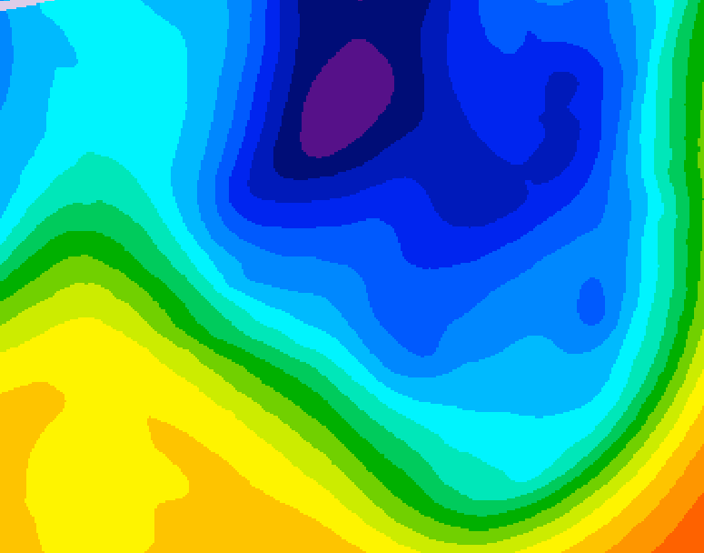 GDPS 500 millibar geopotential height 024 hour forecast chart for Canada based on 2024/12/02 1200Z data