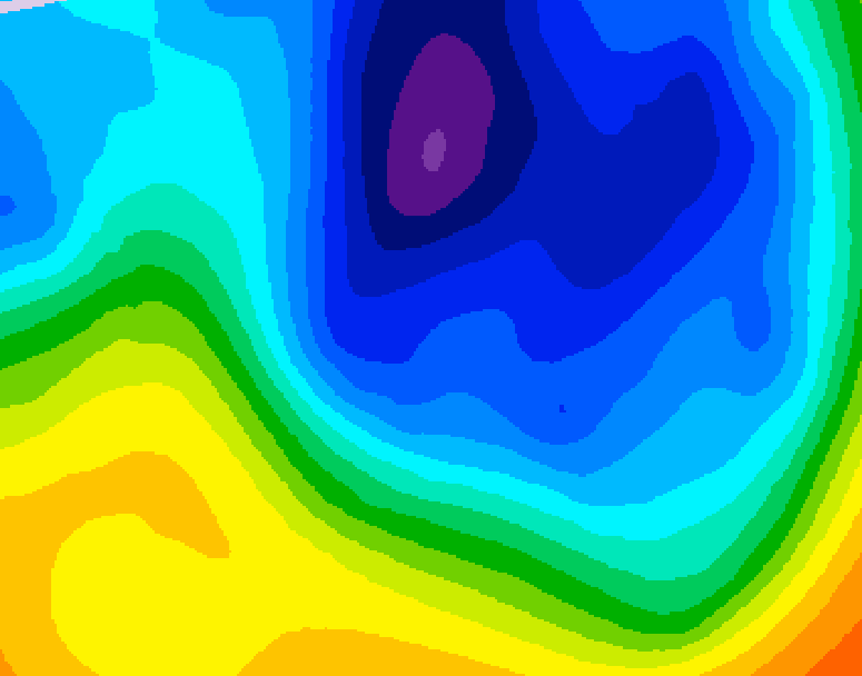 GDPS 500 millibar geopotential height 036 hour forecast chart for Canada based on 2024/12/02 1200Z data