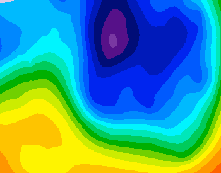 GDPS 500 millibar geopotential height 042 hour forecast chart for Canada based on 2024/12/02 1200Z data