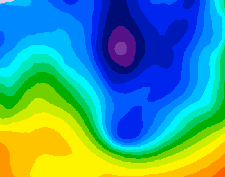 GDPS 500 millibar geopotential height 060 hour forecast chart for Canada based on 2024/12/02 1200Z data