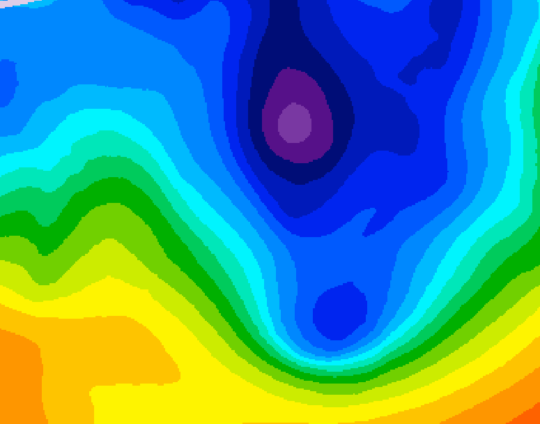 GDPS 500 millibar geopotential height 066 hour forecast chart for Canada based on 2024/12/02 1200Z data