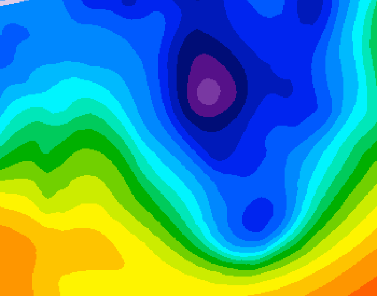 GDPS 500 millibar geopotential height 072 hour forecast chart for Canada based on 2024/12/02 1200Z data