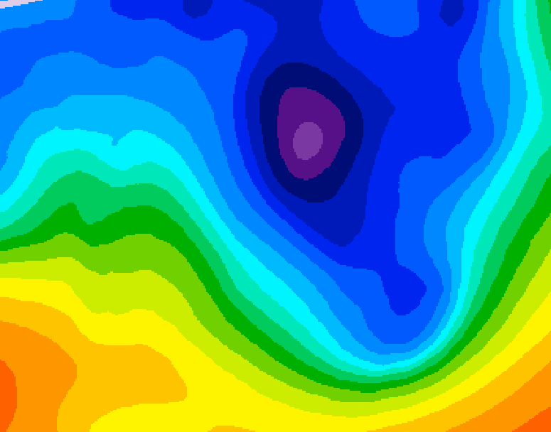 GDPS 500 millibar geopotential height 078 hour forecast chart for Canada based on 2024/12/02 1200Z data