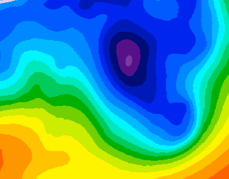 GDPS 500 millibar geopotential height 084 hour forecast chart for Canada based on 2024/12/02 1200Z data