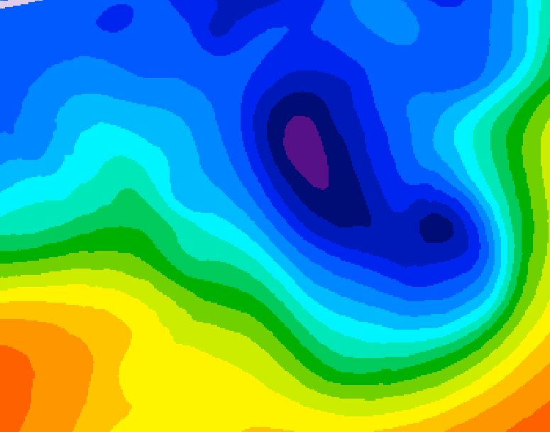 GDPS 500 millibar geopotential height 096 hour forecast chart for Canada based on 2024/12/02 1200Z data