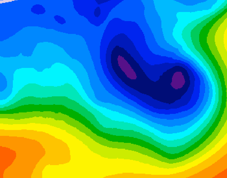 GDPS 500 millibar geopotential height 108 hour forecast chart for Canada based on 2024/12/02 1200Z data