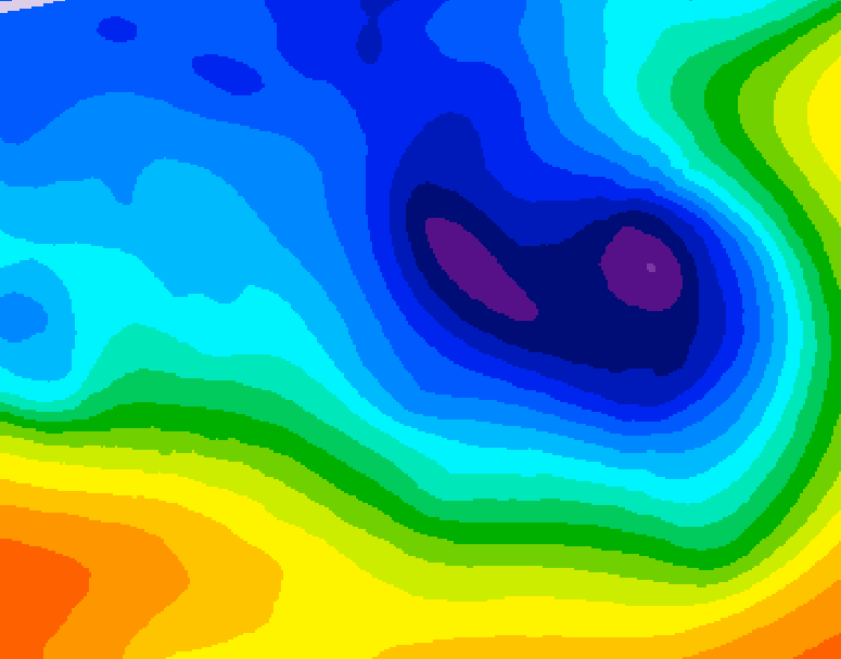 GDPS 500 millibar geopotential height 114 hour forecast chart for Canada based on 2024/12/02 1200Z data