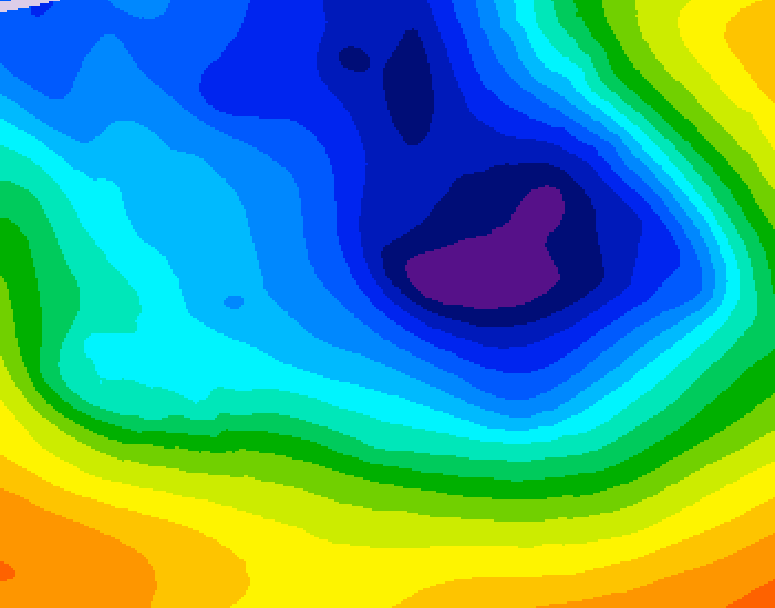 GDPS 500 millibar geopotential height 132 hour forecast chart for Canada based on 2024/12/02 1200Z data