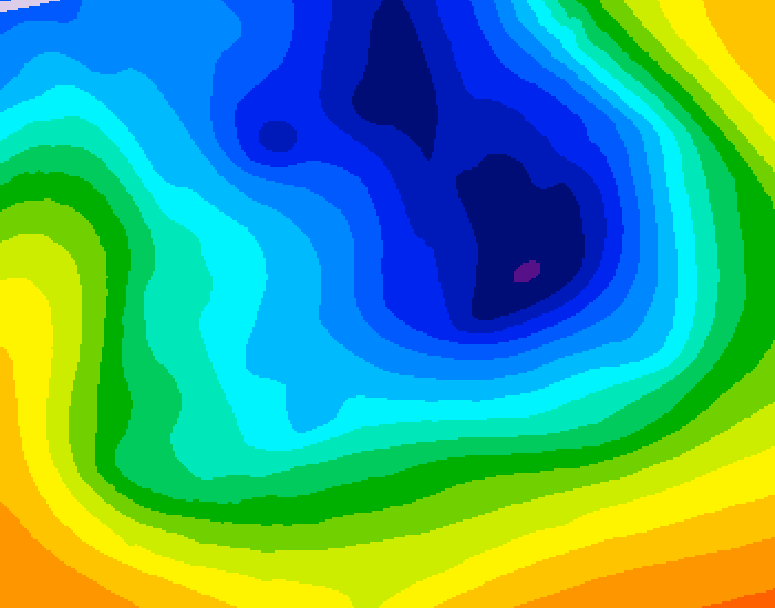 GDPS 500 millibar geopotential height 150 hour forecast chart for Canada based on 2024/12/02 1200Z data