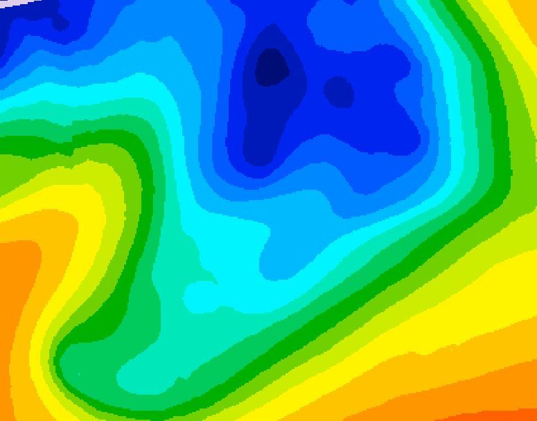 GDPS 500 millibar geopotential height 180 hour forecast chart for Canada based on 2024/12/02 1200Z data