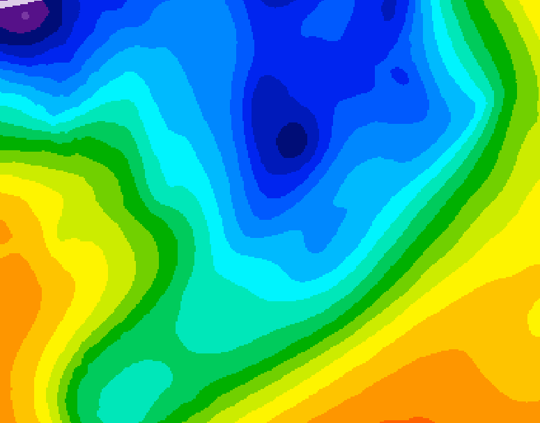 GDPS 500 millibar geopotential height 198 hour forecast chart for Canada based on 2024/12/02 1200Z data