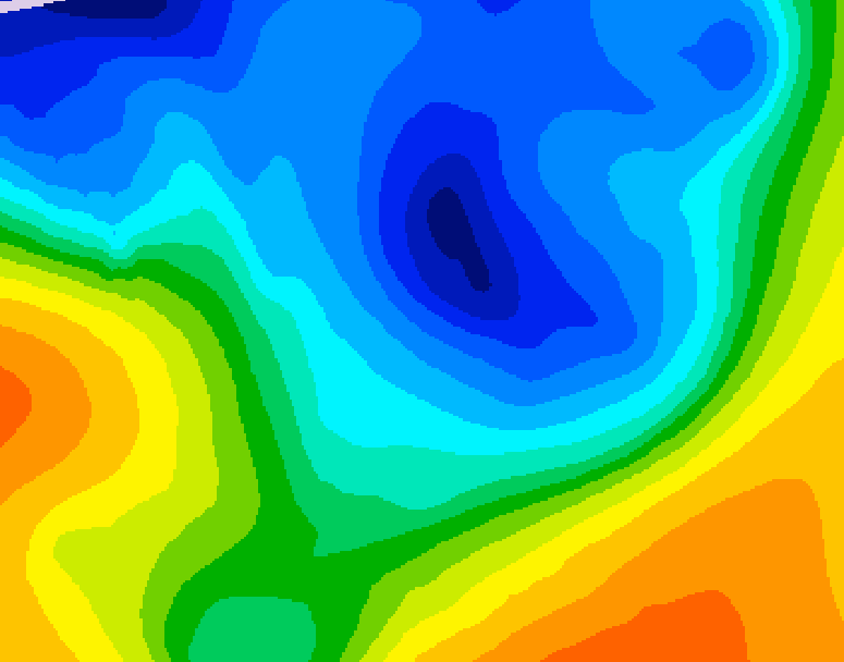 GDPS 500 millibar geopotential height 222 hour forecast chart for Canada based on 2024/12/02 1200Z data