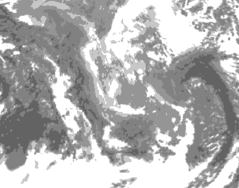 GDPS total cloud 114 hour forecast chart for Canada based on 2024/12/02 0000Z data