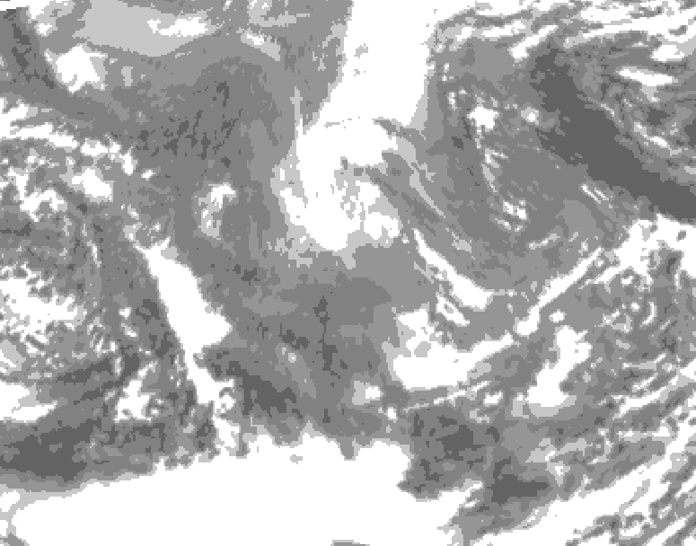 GDPS total cloud 138 hour forecast chart for Canada based on 2024/12/02 0000Z data