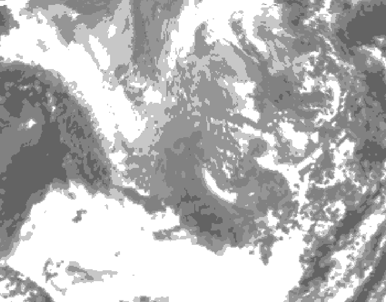 GDPS total cloud 036 hour forecast chart for Canada based on 2024/12/02 1200Z data