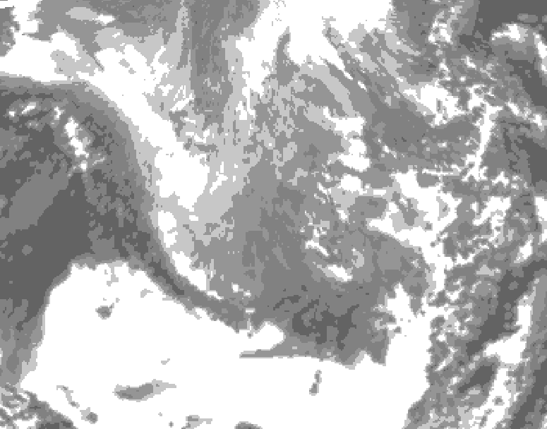 GDPS total cloud 042 hour forecast chart for Canada based on 2024/12/02 1200Z data