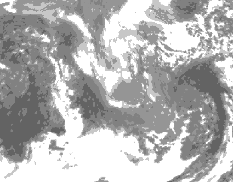 GDPS total cloud 096 hour forecast chart for Canada based on 2024/12/02 1200Z data