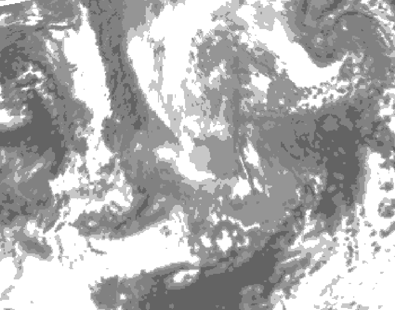 GDPS total cloud 216 hour forecast chart for Canada based on 2024/12/02 1200Z data