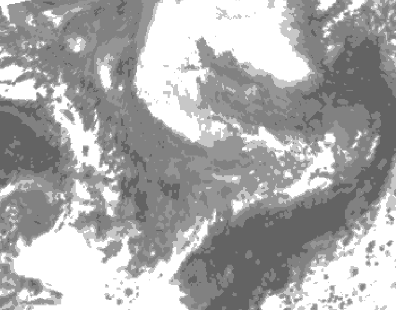 GDPS total cloud 240 hour forecast chart for Canada based on 2024/12/02 1200Z data