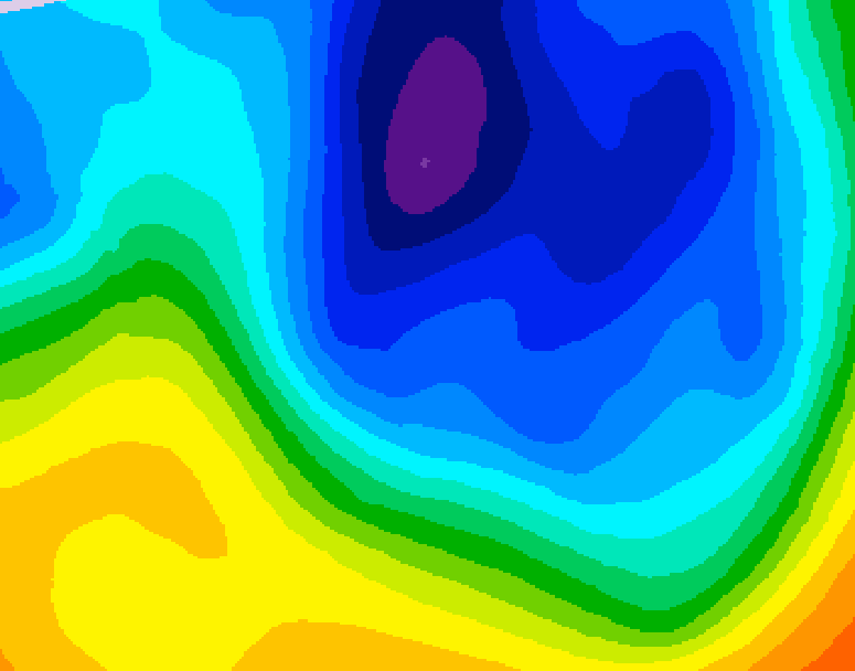 GDPS 500 millibar geopotential height 024 hour forecast chart for Canada based on 2024/12/03 0000Z data