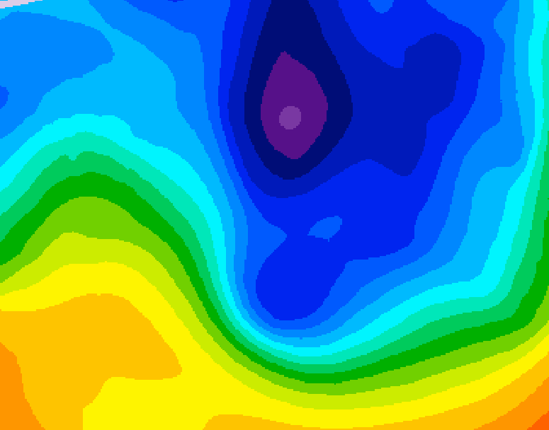 GDPS 500 millibar geopotential height 042 hour forecast chart for Canada based on 2024/12/03 0000Z data