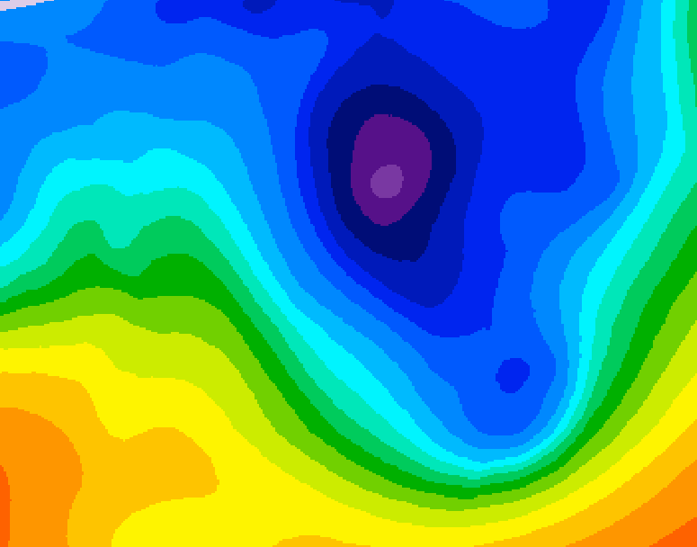 GDPS 500 millibar geopotential height 066 hour forecast chart for Canada based on 2024/12/03 0000Z data