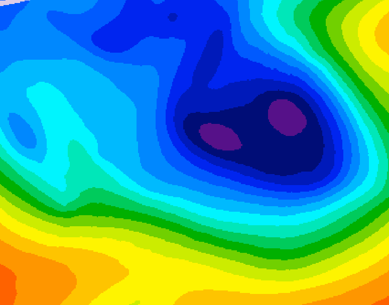 GDPS 500 millibar geopotential height 114 hour forecast chart for Canada based on 2024/12/03 0000Z data