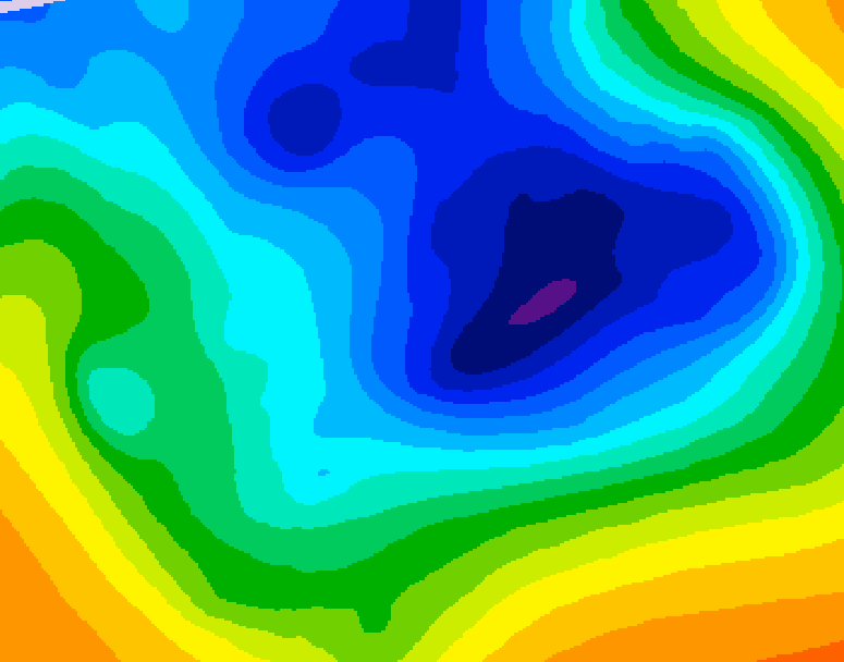 GDPS 500 millibar geopotential height 138 hour forecast chart for Canada based on 2024/12/03 0000Z data