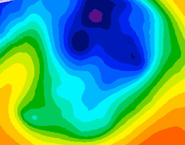 GDPS 500 millibar geopotential height 162 hour forecast chart for Canada based on 2024/12/03 0000Z data