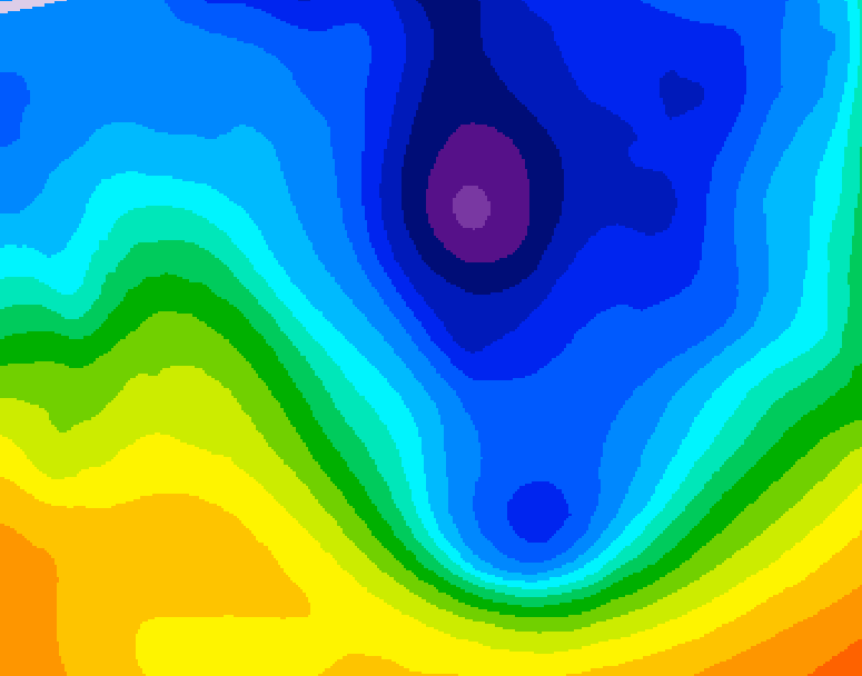 GDPS 500 millibar geopotential height 042 hour forecast chart for Canada based on 2024/12/03 1200Z data