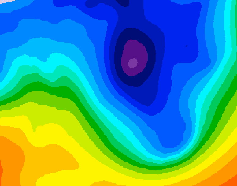 GDPS 500 millibar geopotential height 054 hour forecast chart for Canada based on 2024/12/03 1200Z data