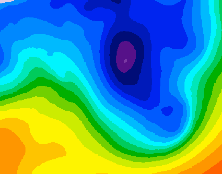 GDPS 500 millibar geopotential height 060 hour forecast chart for Canada based on 2024/12/03 1200Z data