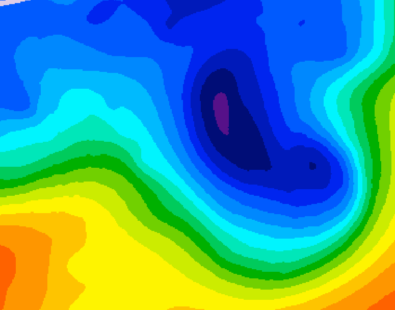 GDPS 500 millibar geopotential height 072 hour forecast chart for Canada based on 2024/12/03 1200Z data