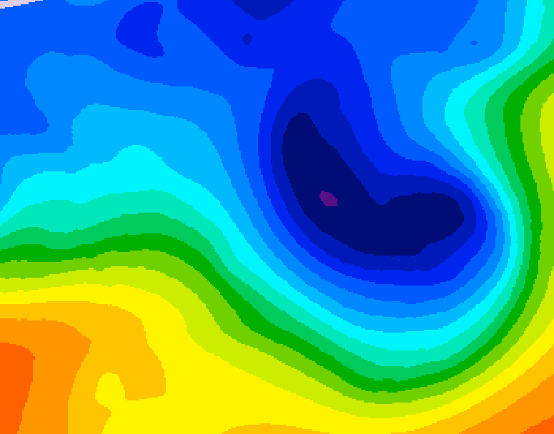 GDPS 500 millibar geopotential height 078 hour forecast chart for Canada based on 2024/12/03 1200Z data