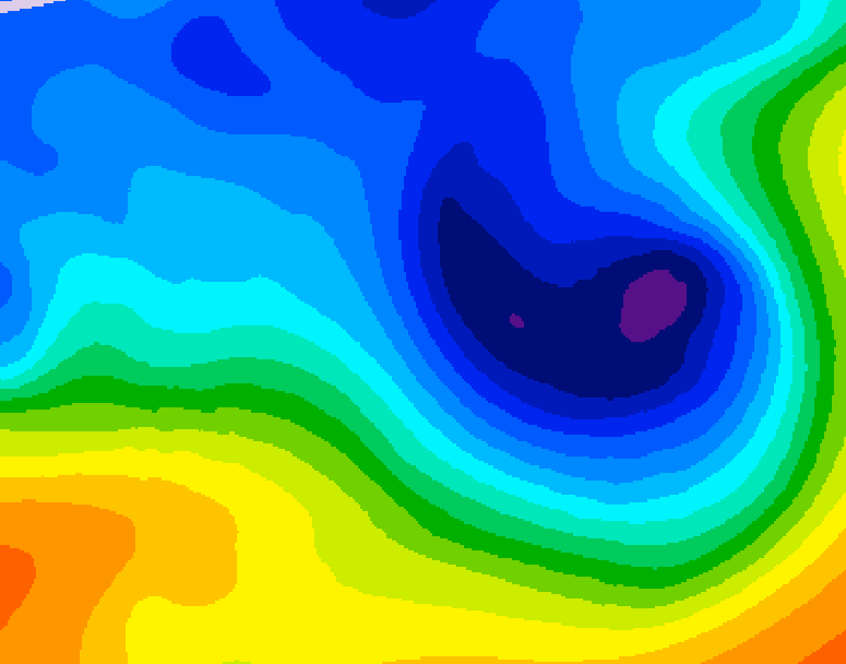 GDPS 500 millibar geopotential height 084 hour forecast chart for Canada based on 2024/12/03 1200Z data