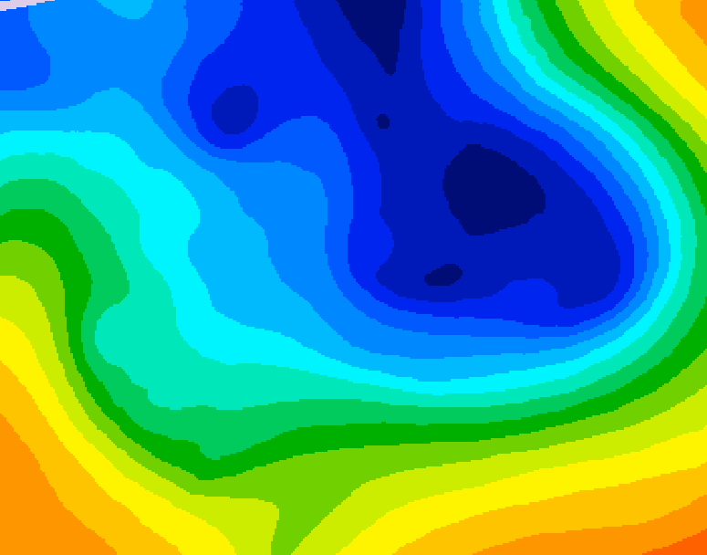 GDPS 500 millibar geopotential height 120 hour forecast chart for Canada based on 2024/12/03 1200Z data