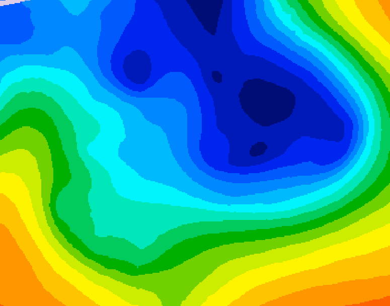 GDPS 500 millibar geopotential height 126 hour forecast chart for Canada based on 2024/12/03 1200Z data