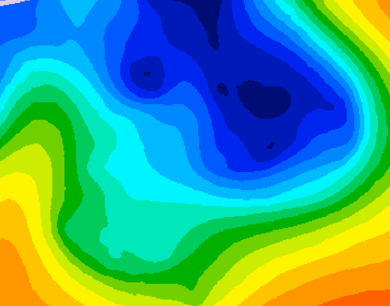 GDPS 500 millibar geopotential height 132 hour forecast chart for Canada based on 2024/12/03 1200Z data