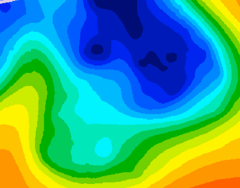 GDPS 500 millibar geopotential height 138 hour forecast chart for Canada based on 2024/12/03 1200Z data