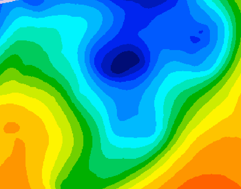 GDPS 500 millibar geopotential height 180 hour forecast chart for Canada based on 2024/12/03 1200Z data