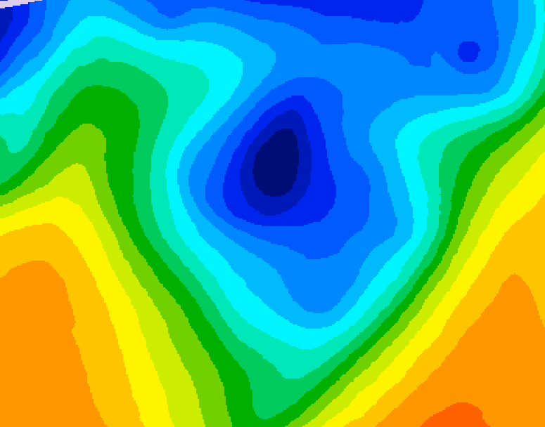 GDPS 500 millibar geopotential height 198 hour forecast chart for Canada based on 2024/12/03 1200Z data