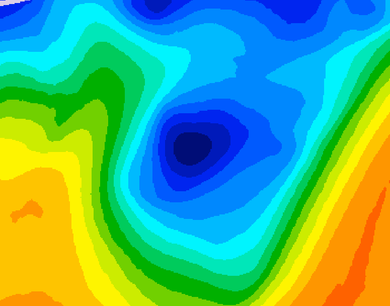 GDPS 500 millibar geopotential height 216 hour forecast chart for Canada based on 2024/12/03 1200Z data