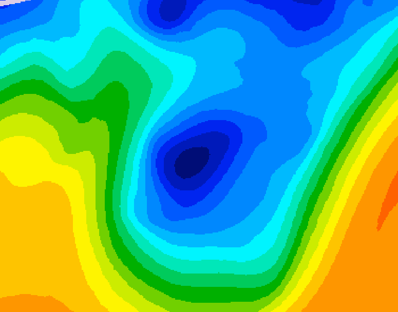 GDPS 500 millibar geopotential height 222 hour forecast chart for Canada based on 2024/12/03 1200Z data