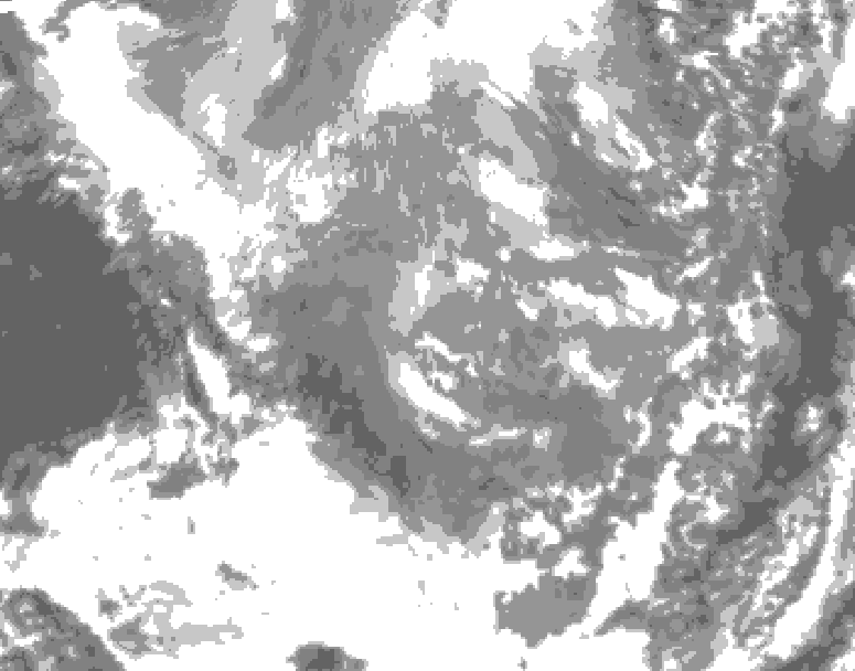 GDPS total cloud 012 hour forecast chart for Canada based on 2024/12/03 0000Z data